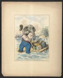Elephant on a raft thumbnail 1
