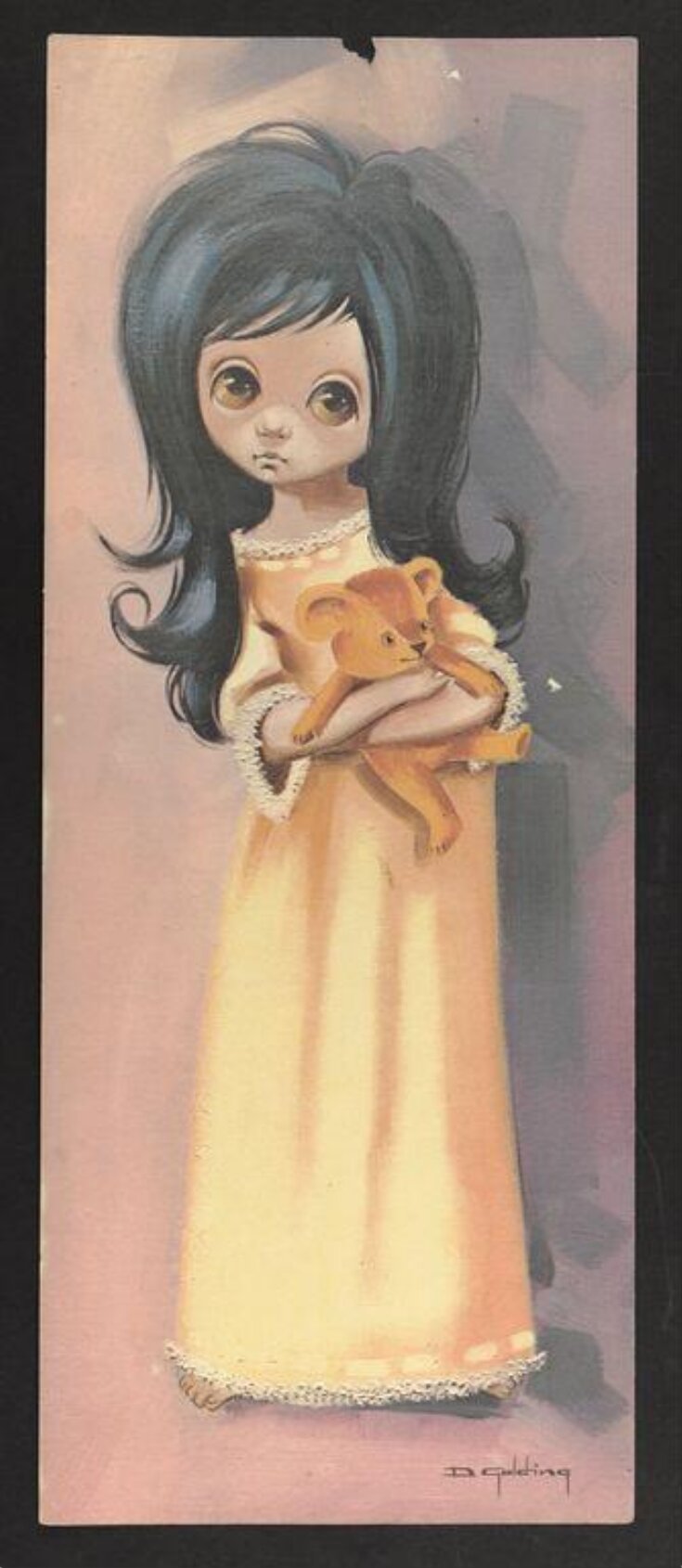 Large-eyed girl holding teddy bear top image