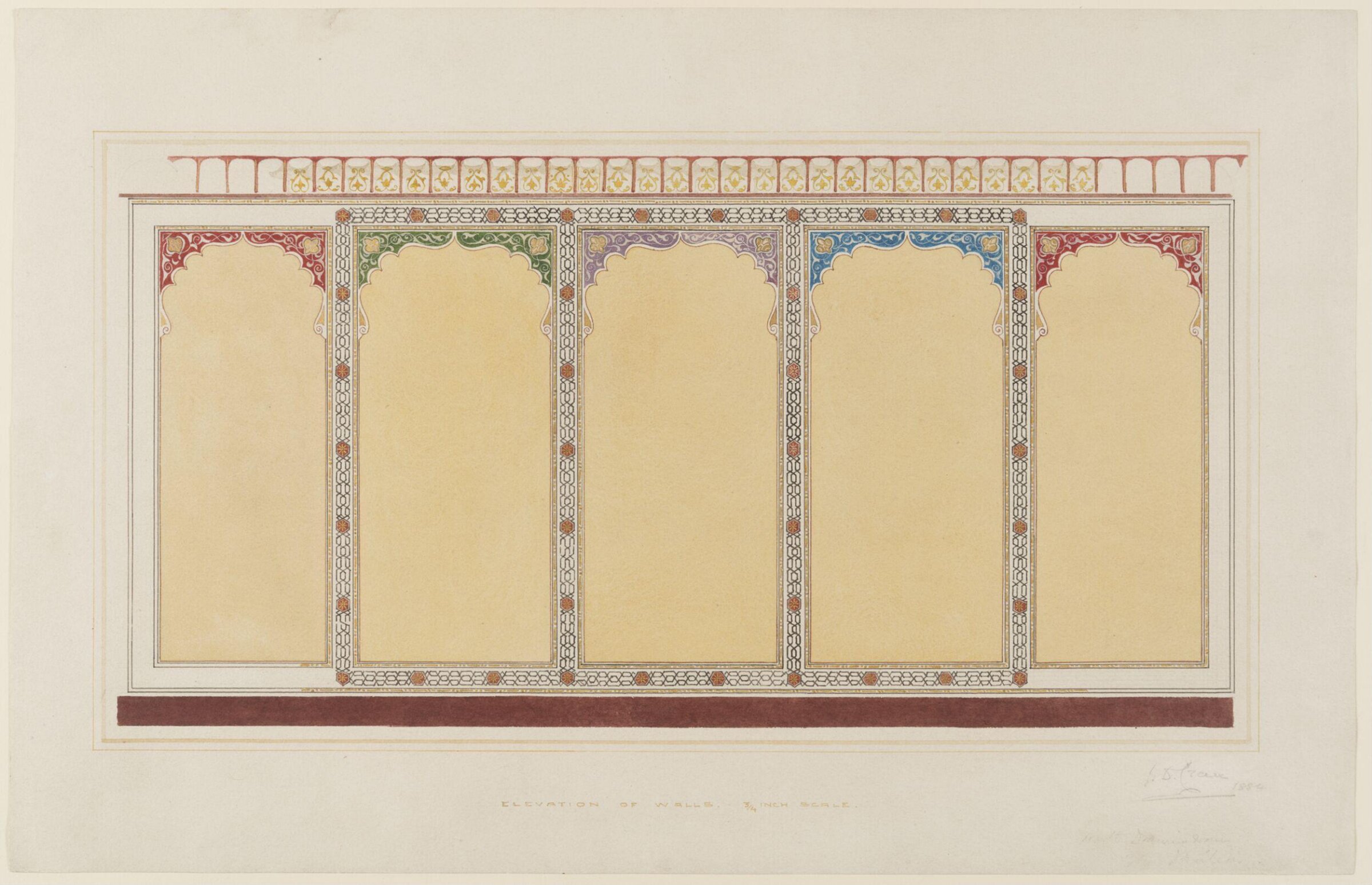 Drawing room at the Royal Pavilion, Brighton, John Dibblee Crace, 1884-1898