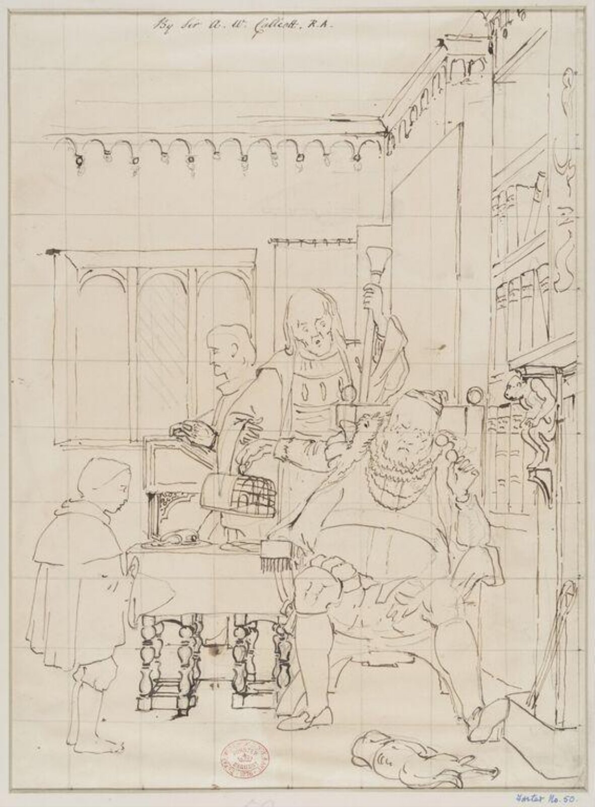 Figures at table, Callcott, ca. 1805-1844
