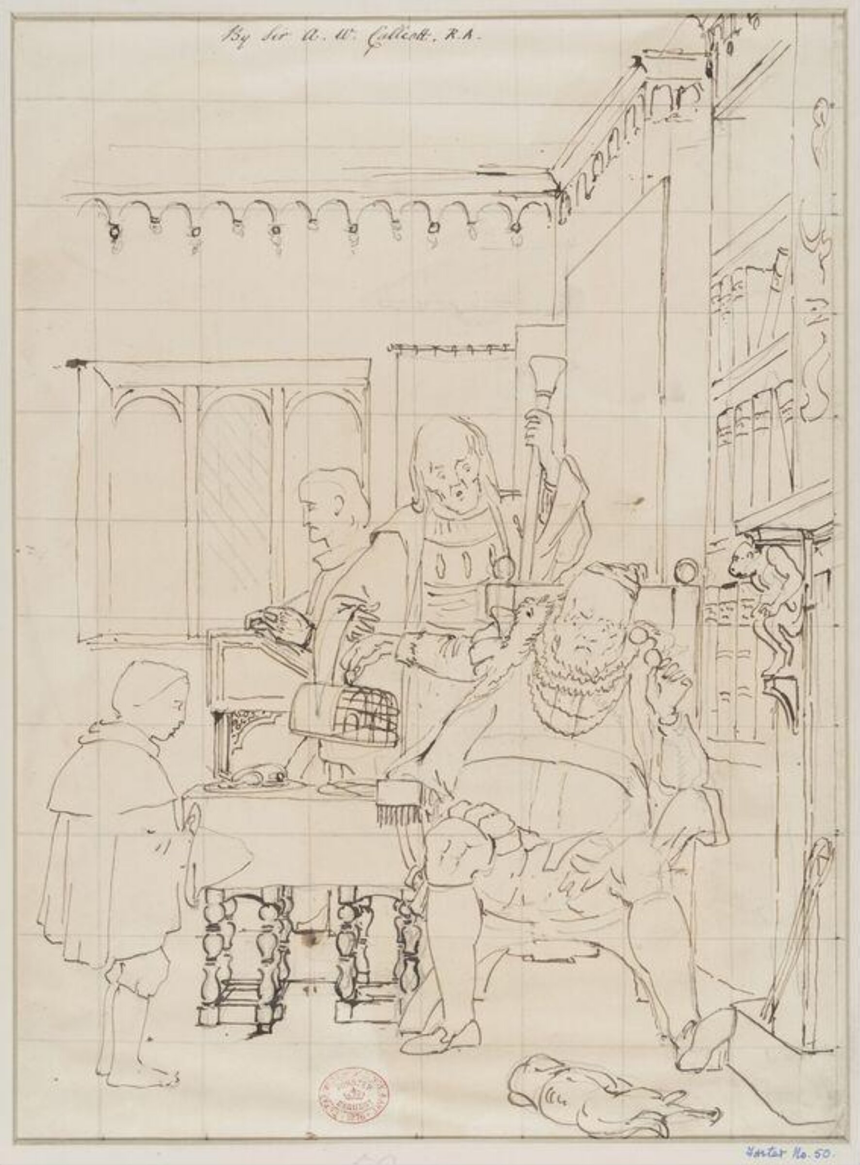 Figures at table, Callcott, ca. 1805-1844
