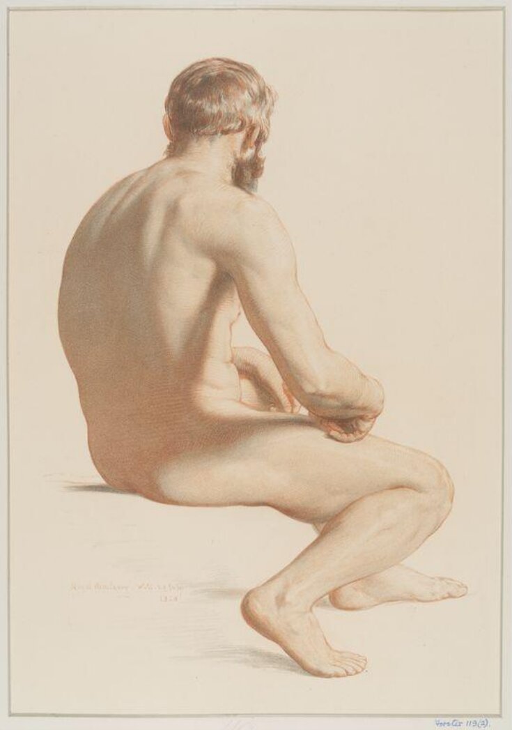 Life study of a seated nude male figure top image