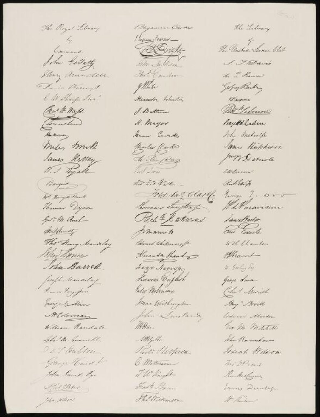 Unknown, Facsimilie signatures