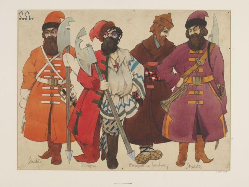 Design for various costumes in Mussorgsky's opera <i>Khovanshchina</i>