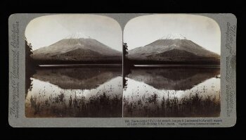 Snow-Capped Fuji mirrored in Lake Shoji