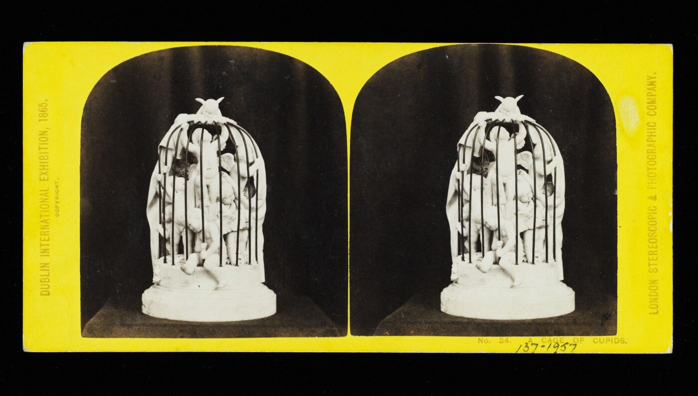 London Stereoscopic and Photographic Company, 'A Cage of Cupids' at the Dublin International Exhibition 1865
