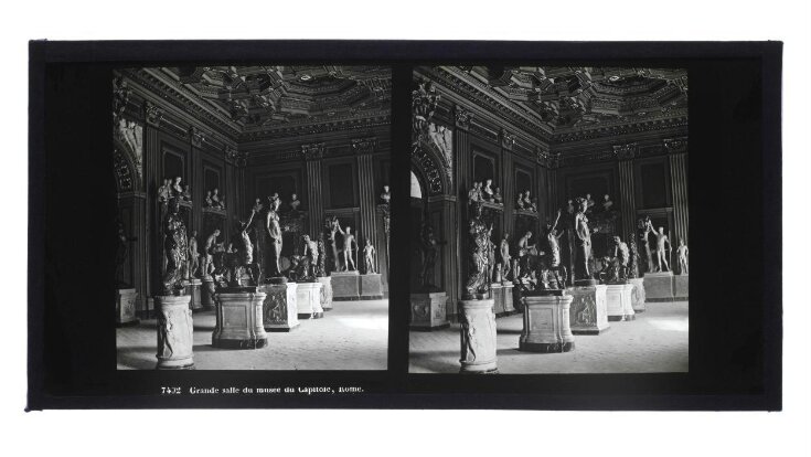 Stereoscopic photograph of the Grande Salle du Musee du Capitole, Rome top image