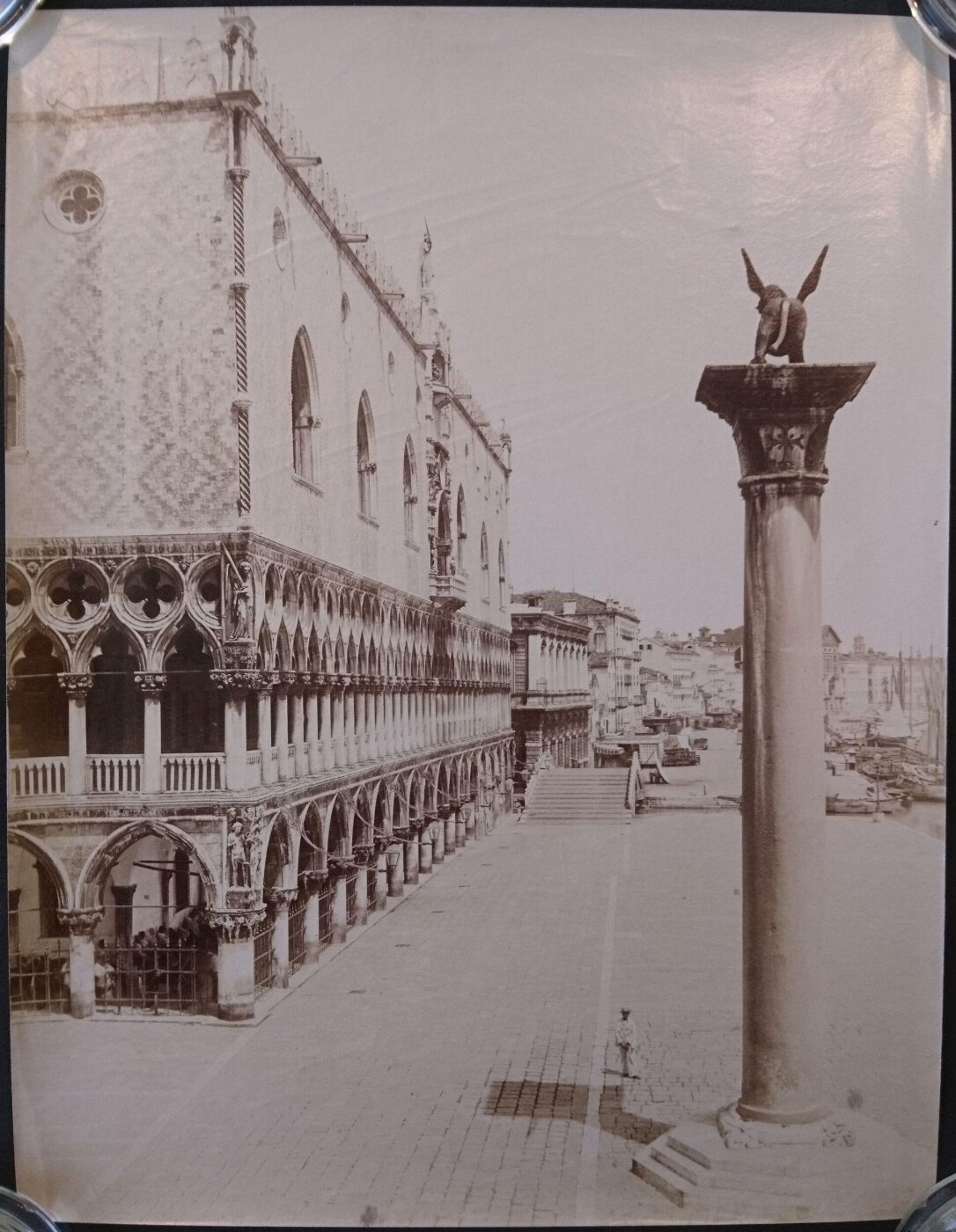 Unknown, View of the Molo, the Leone di San Marco column and the Riva degli Schiavoni from the upper floor of the Libreria Vecchia, Venice, Italy