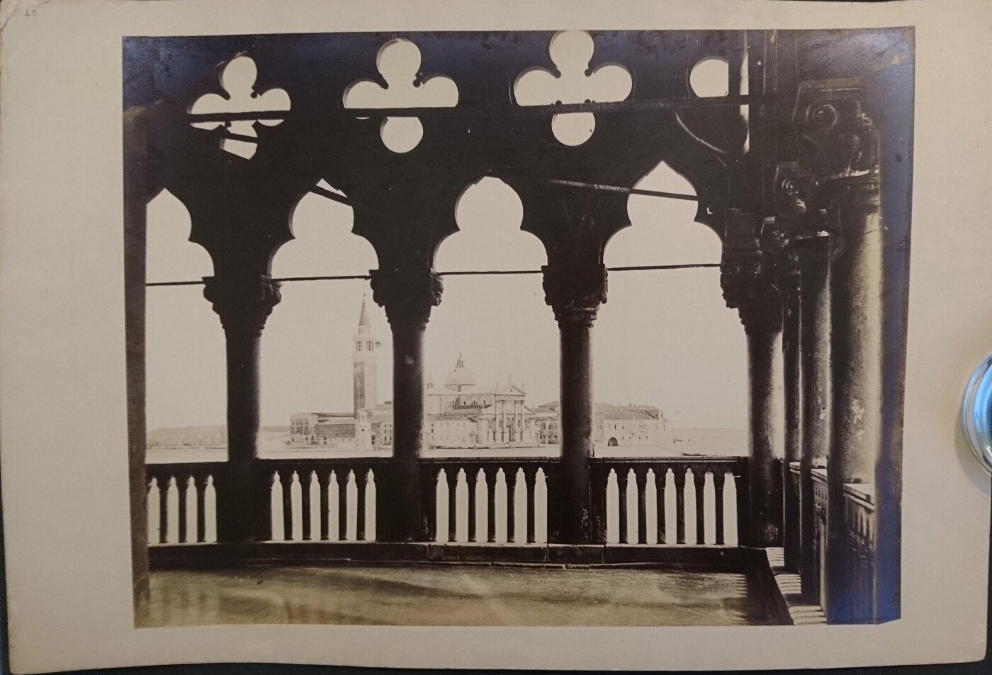Unknown, View of San Giorgio Maggiore from the first-floor colonnade (loggia) of the Ducal Palace, Venice, Italy
