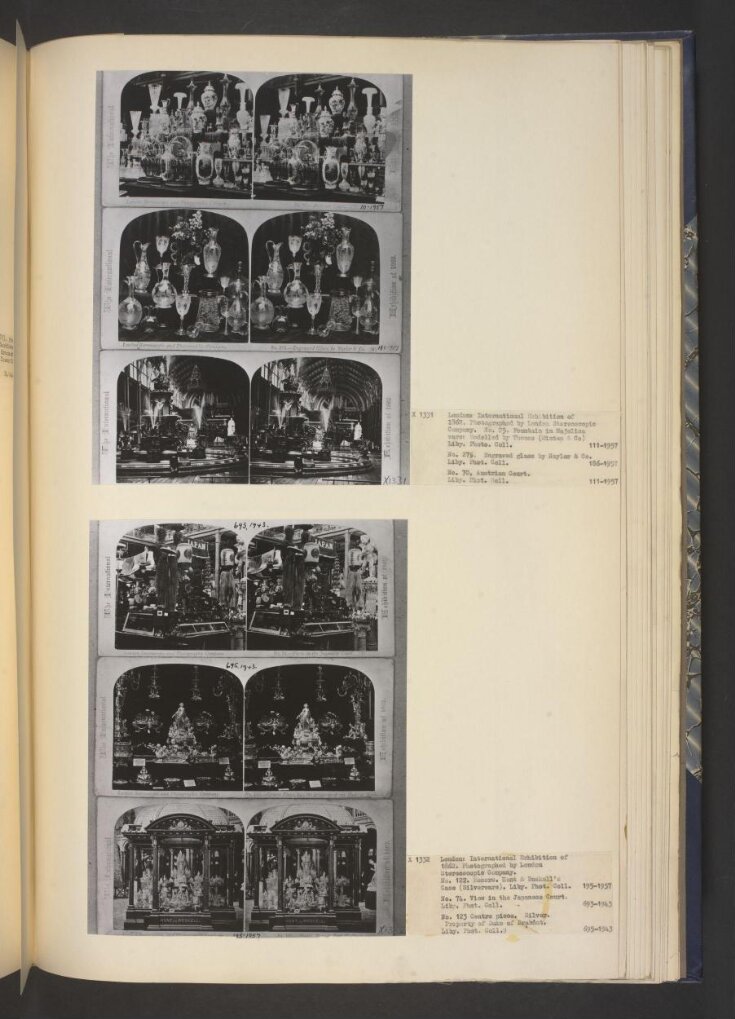 Stereoscopic photograph (No. 122) of Messrs. Hunt and Roskell's case at the International Exhibition of 1862 top image