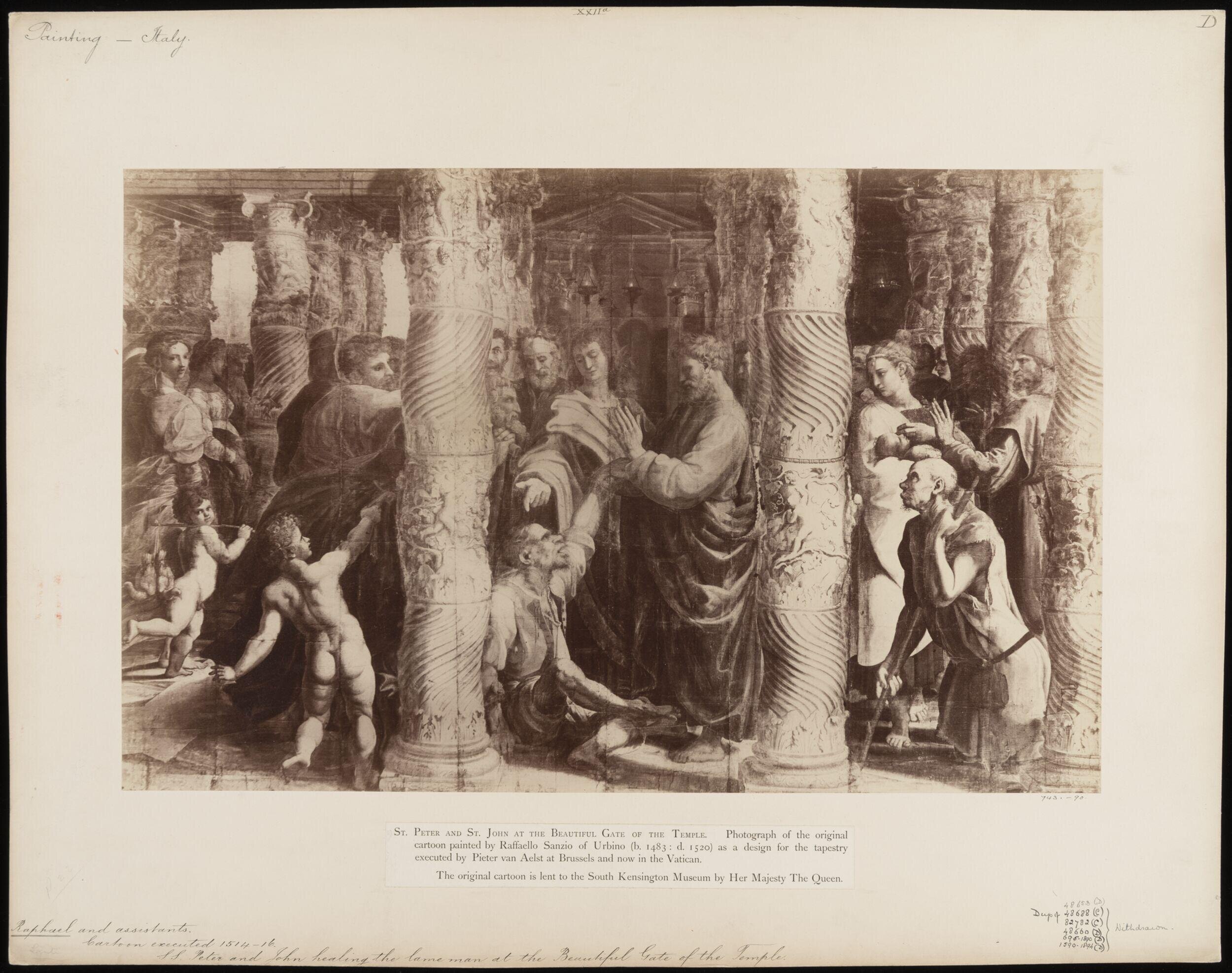 Raphael Cartoon, St. Peter and St. John at the Beautiful Gate of the Temple