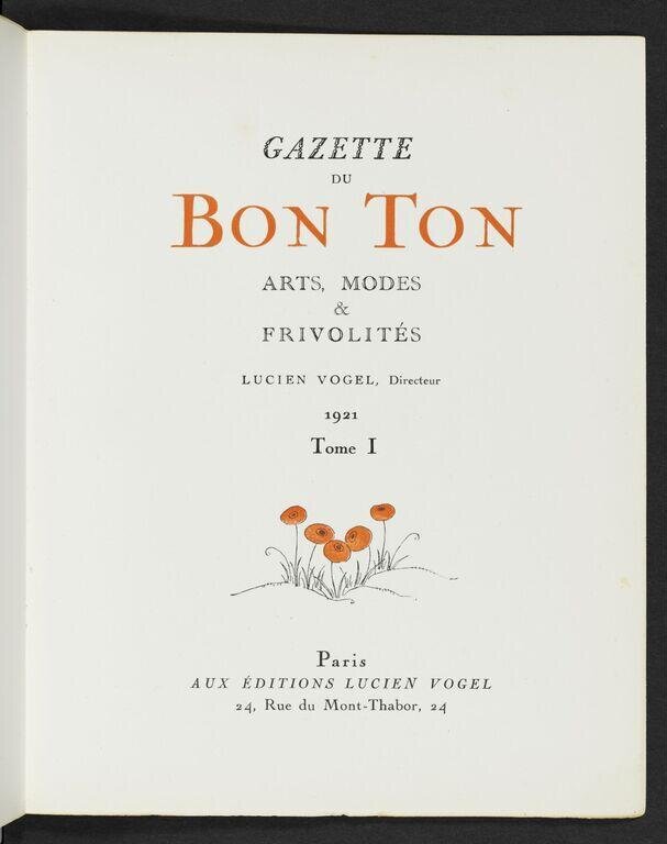 Gazette du bon ton : arts, modes et frivolités
