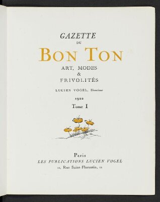 Gazette du bon ton : arts, modes et frivolités