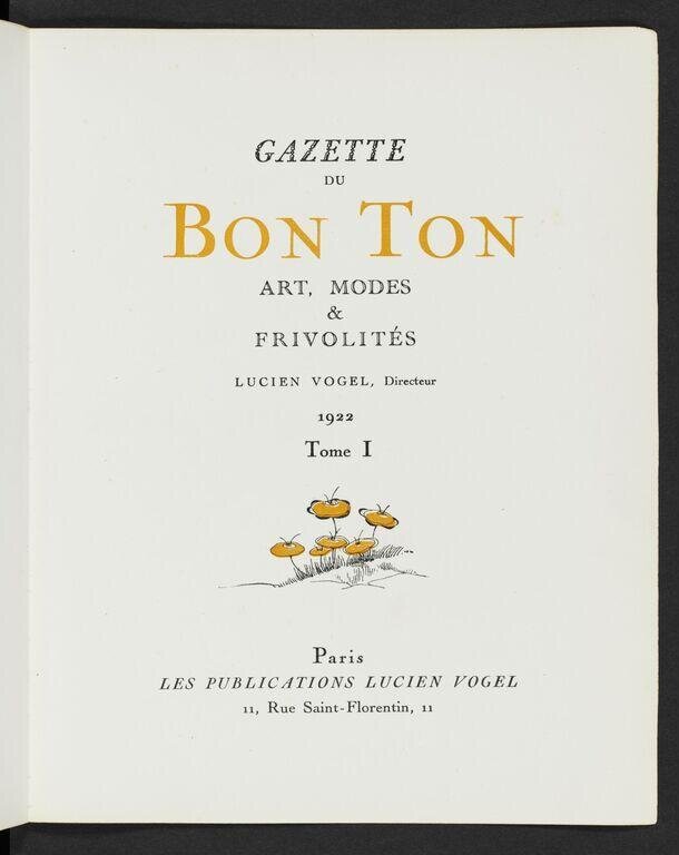 Gazette du bon ton : arts, modes et frivolités