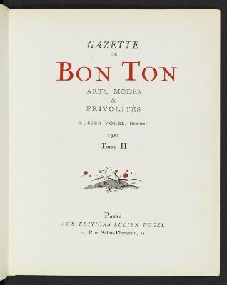 Gazette du bon ton : arts, modes et frivolités