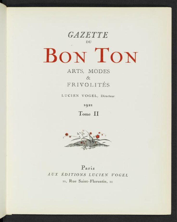 Gazette du bon ton : arts, modes et frivolités top image