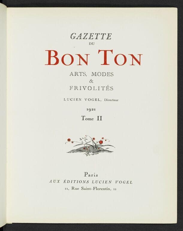 Gazette du bon ton : arts, modes et frivolités