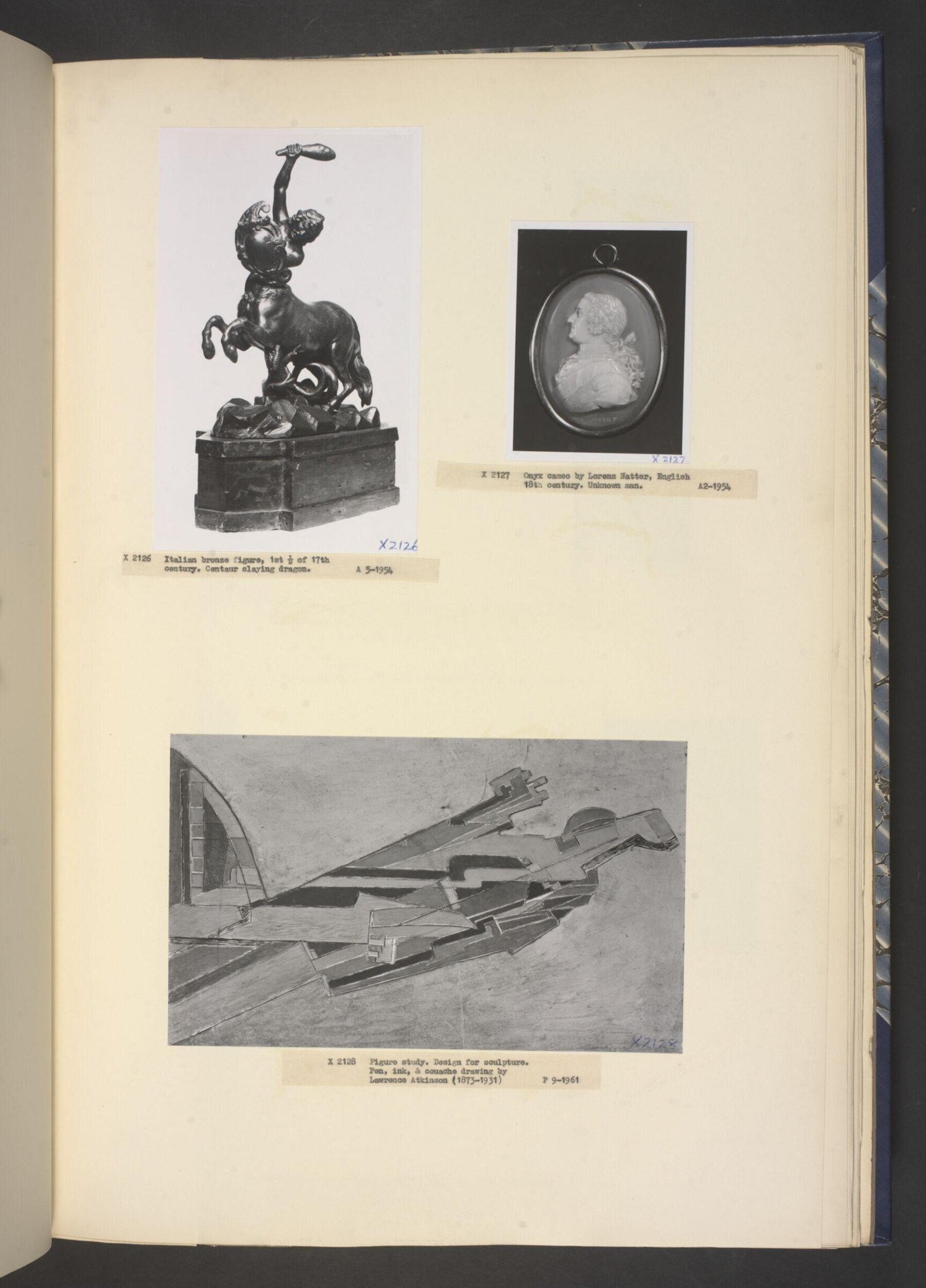 Figure study, design for sculpture, Lawrence Atkinson, ca. 1922