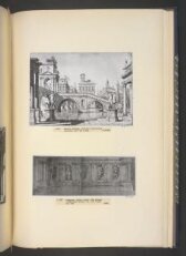 Imaginary view: a canal side flanked by two statues looking towards a bridge and palaces thumbnail 2