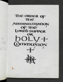 The Order of the Administration of the Lord's Supper, calligraphy by Edward Johnston thumbnail 1