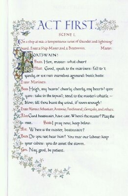 The Tempest, calligraphy by Graily Hewitt