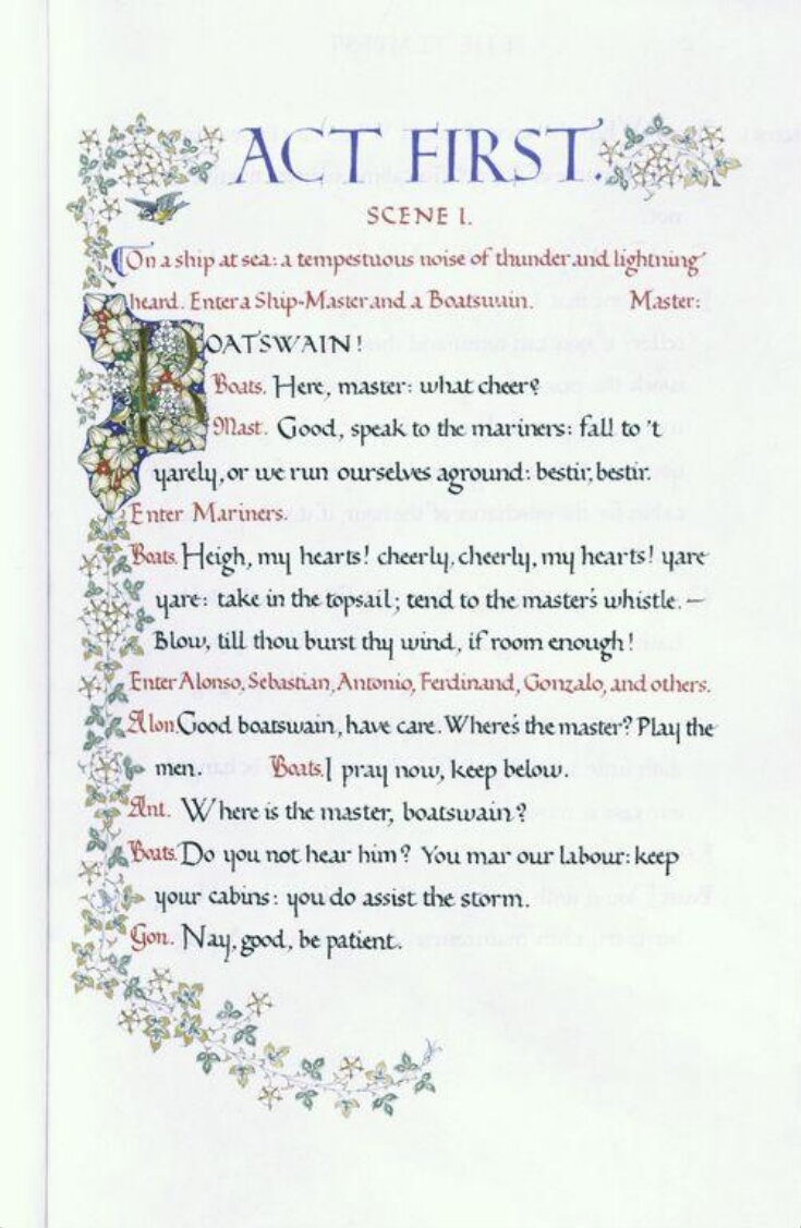 The Tempest, calligraphy by Graily Hewitt top image