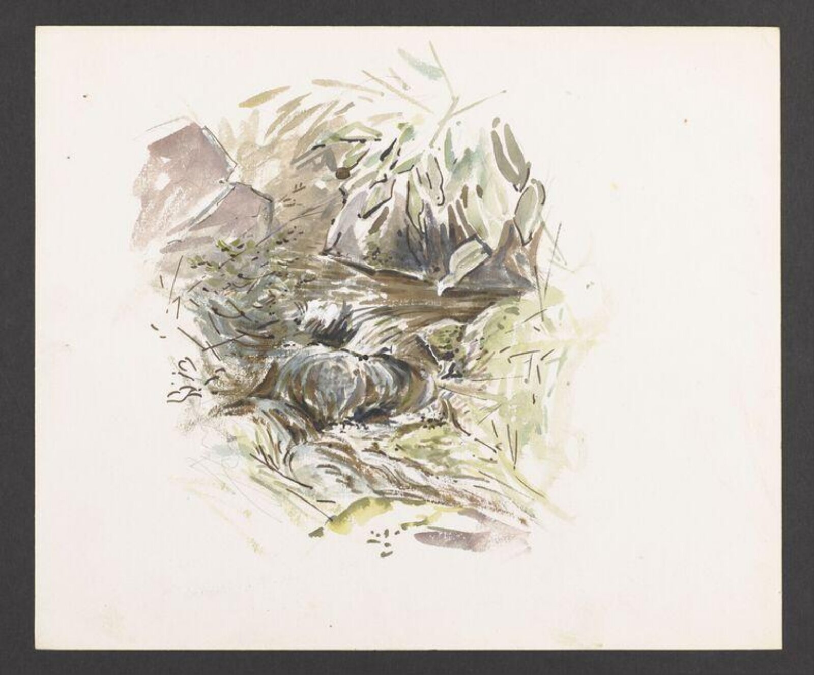 Study of a stream with boulders, Beatrix Potter, early 20th century