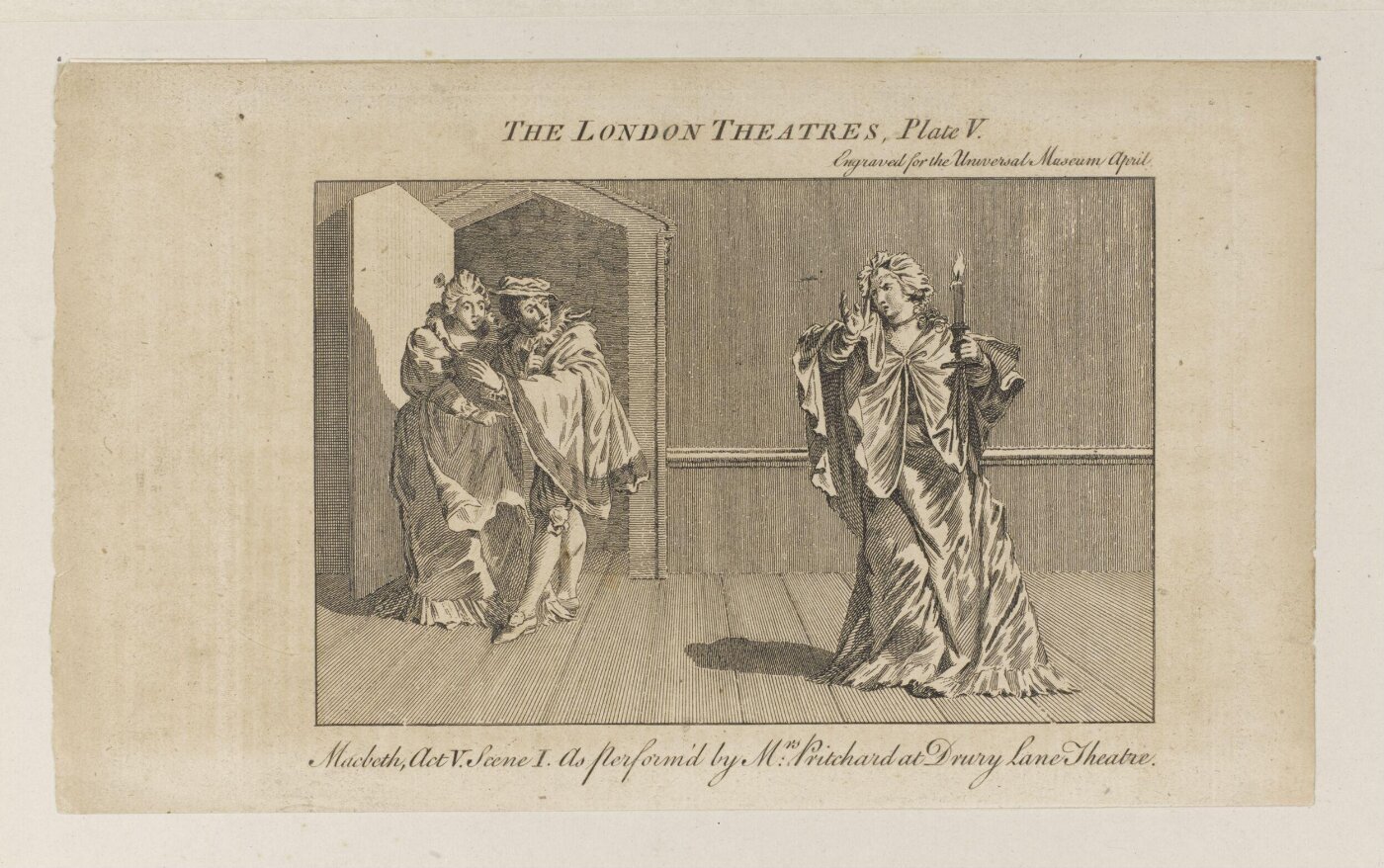 Unknown, Macbeth, Act V, Scene I as performed by Mrs Pritchard at Drury Lane Theatre