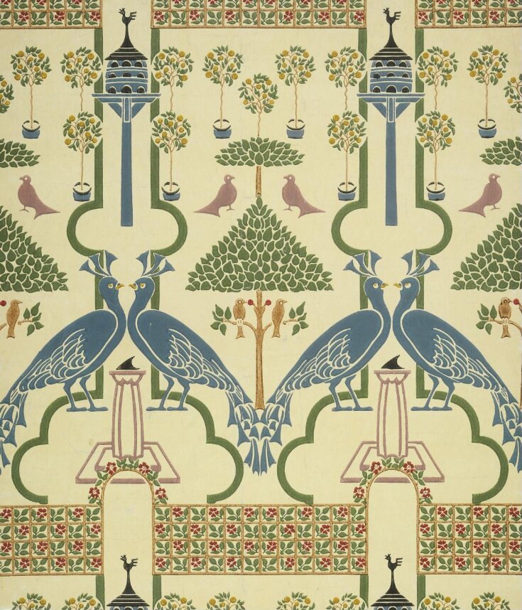297087533  Voysey Navy Floral Wallpaper  by AStreet Prints