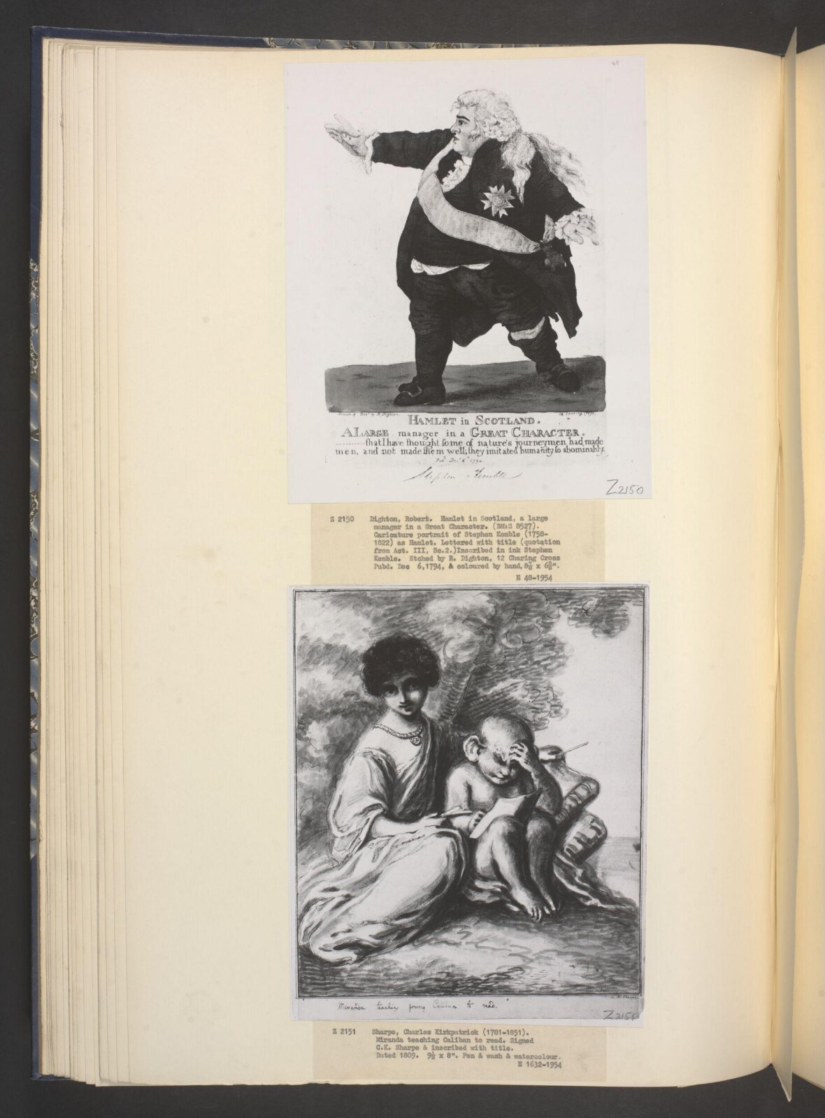 Miranda teaching Caliban to read, Charles Kirkpatrick Sharpe, 1809