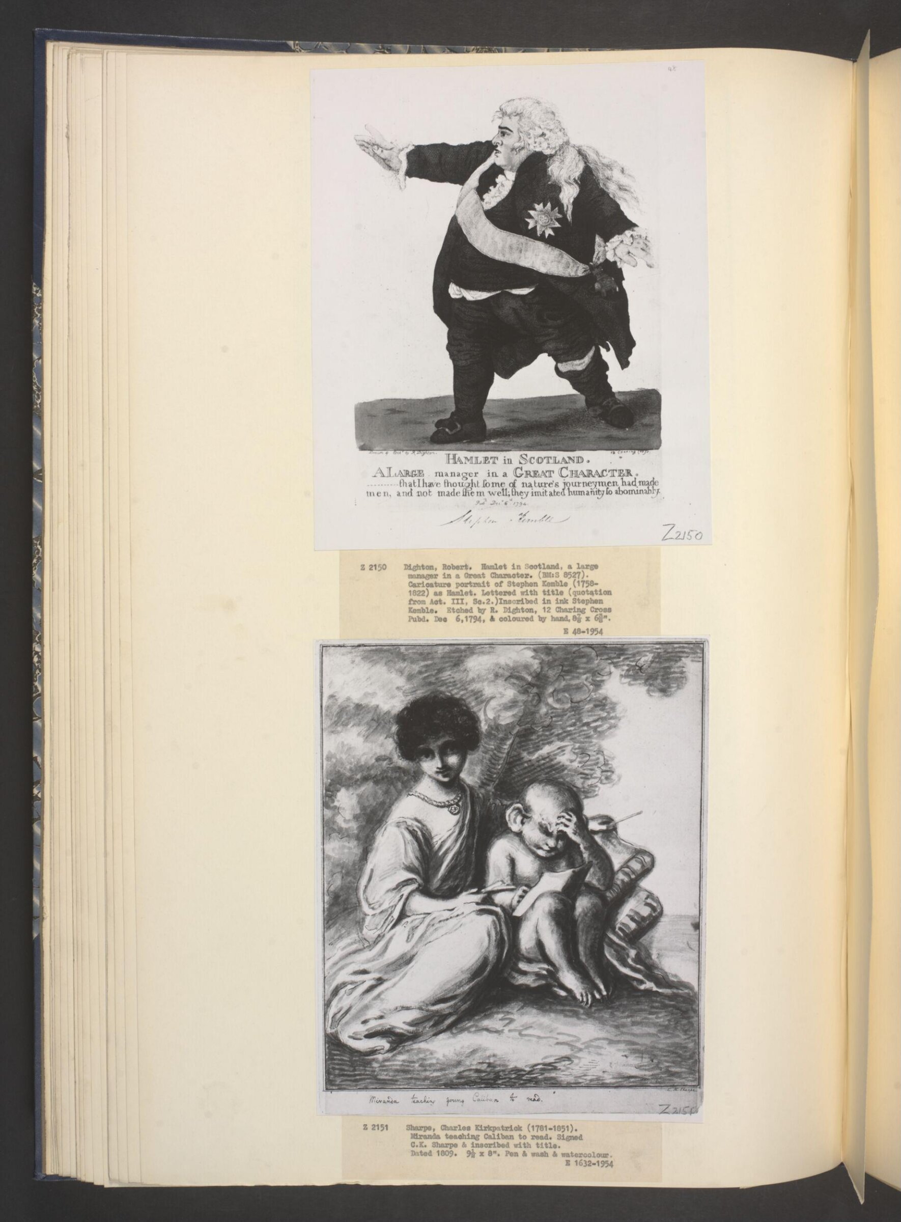 Miranda teaching Caliban to read, Charles Kirkpatrick Sharpe, 1809