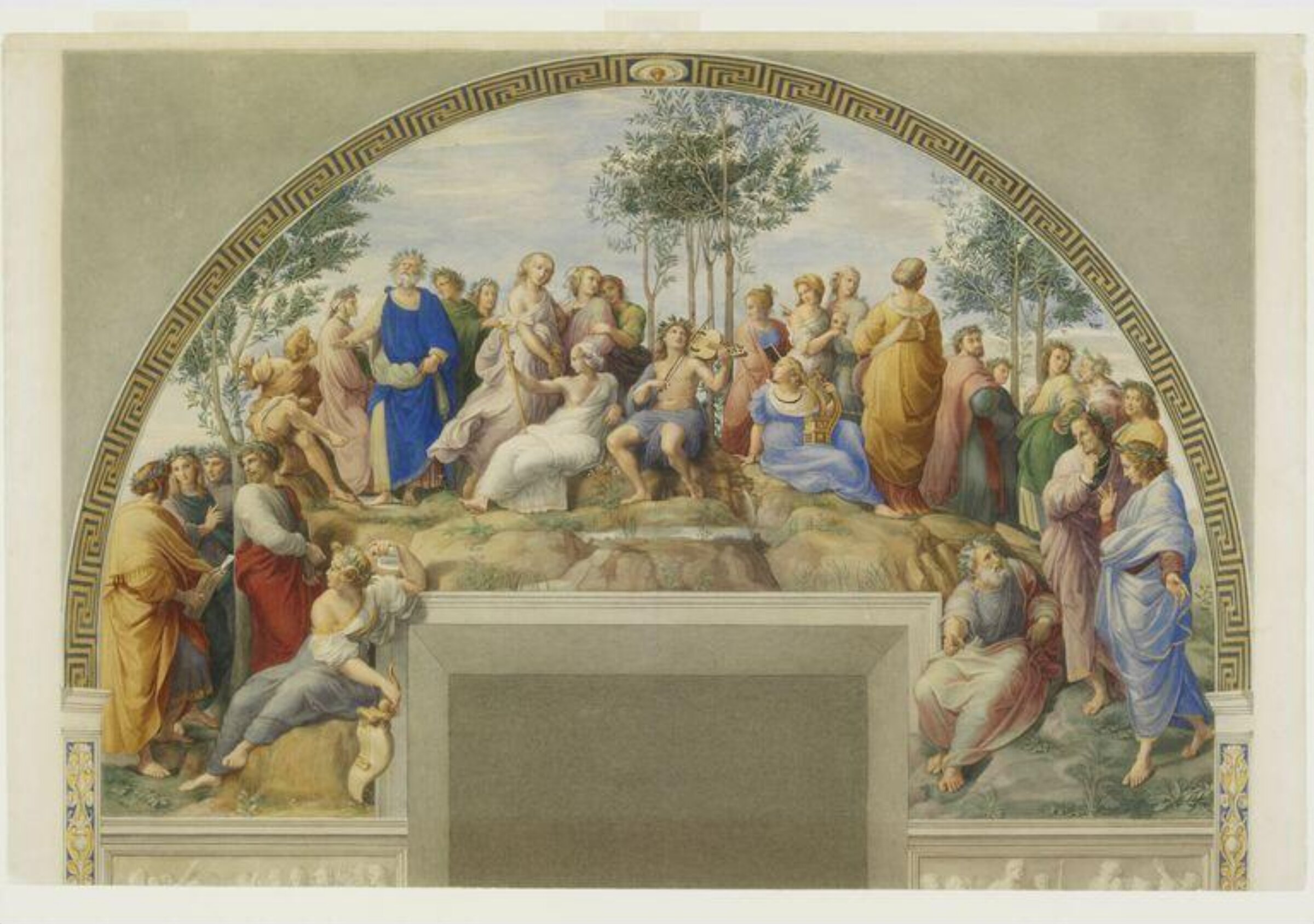 Copy after Raphael’s fresco representing the ‘Poets on Mount Parnassus’ in the Stanza della Segnatura (Vatican Palace, Rome, 1510-11), 1864-66, Cesari Mariannecci, 1864-1866
