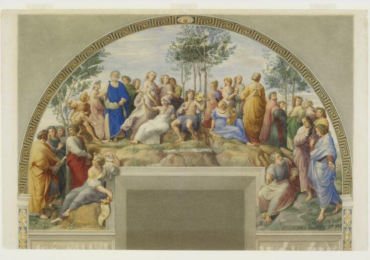 Copy after Raphael’s fresco representing the ‘Poets on Mount Parnassus’ in the Stanza della Segnatura (Vatican Palace, Rome, 1510-11), 1864-66 top image