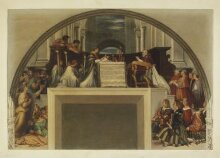Copy after Raphael’s fresco representing the ‘Miracle of the Mass at Bolsena’ in the Stanza di Eliodoro (Vatican Palace, Rome, 1512-13), 1864. thumbnail 1