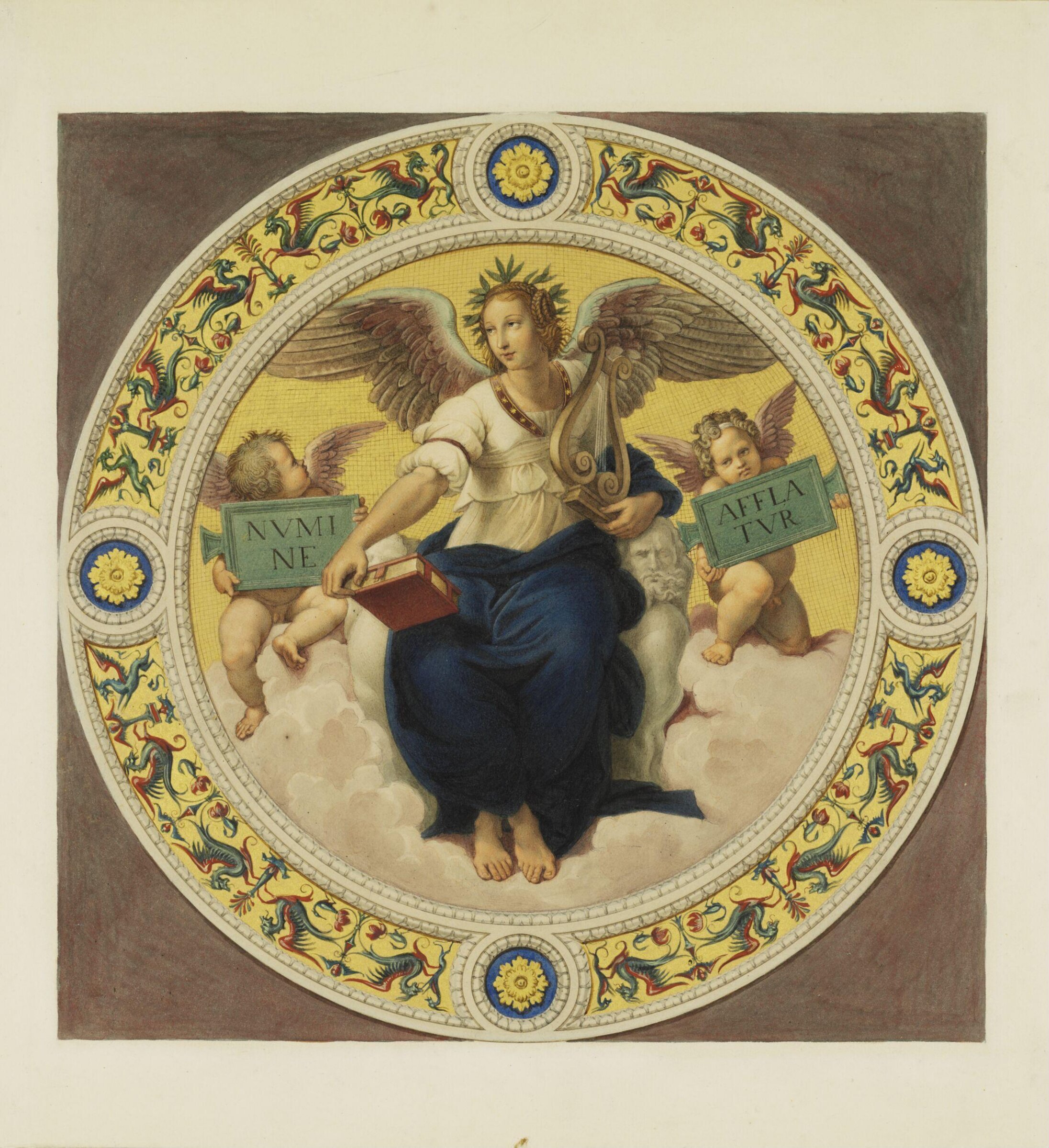 Copy after Raphael’s ceiling fresco representing ‘Poetry’ in the Stanza della Segnatura (Vatican Palace, Rome,1509-11), 1864, Cesari Mariannecci, 1864