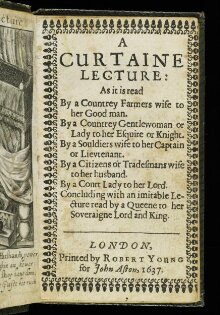 A curtaine lecture : as it is read by a countrey farmers wife to her good man thumbnail 1