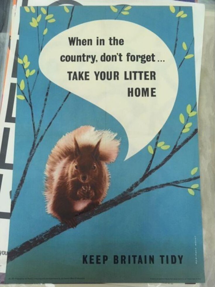 When in the country, don't forget... Take Your  Litter Home. Poster prepared by the Central Office of  Information for the Ministry of Housing and Local  Government. top image