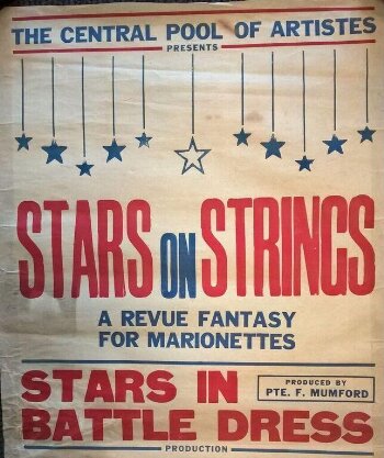 Poster advertising Frank Mumford's <i>Stars on Strings,</i> to be used at various venues for Forces' entertainment, ca.1943