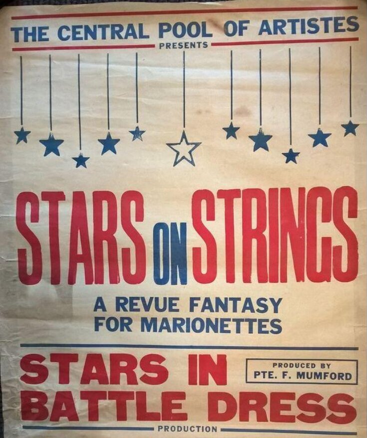 Poster advertising Frank Mumford's <i>Stars on Strings,</i> to be used at various venues for Forces' entertainment, ca.1943 image