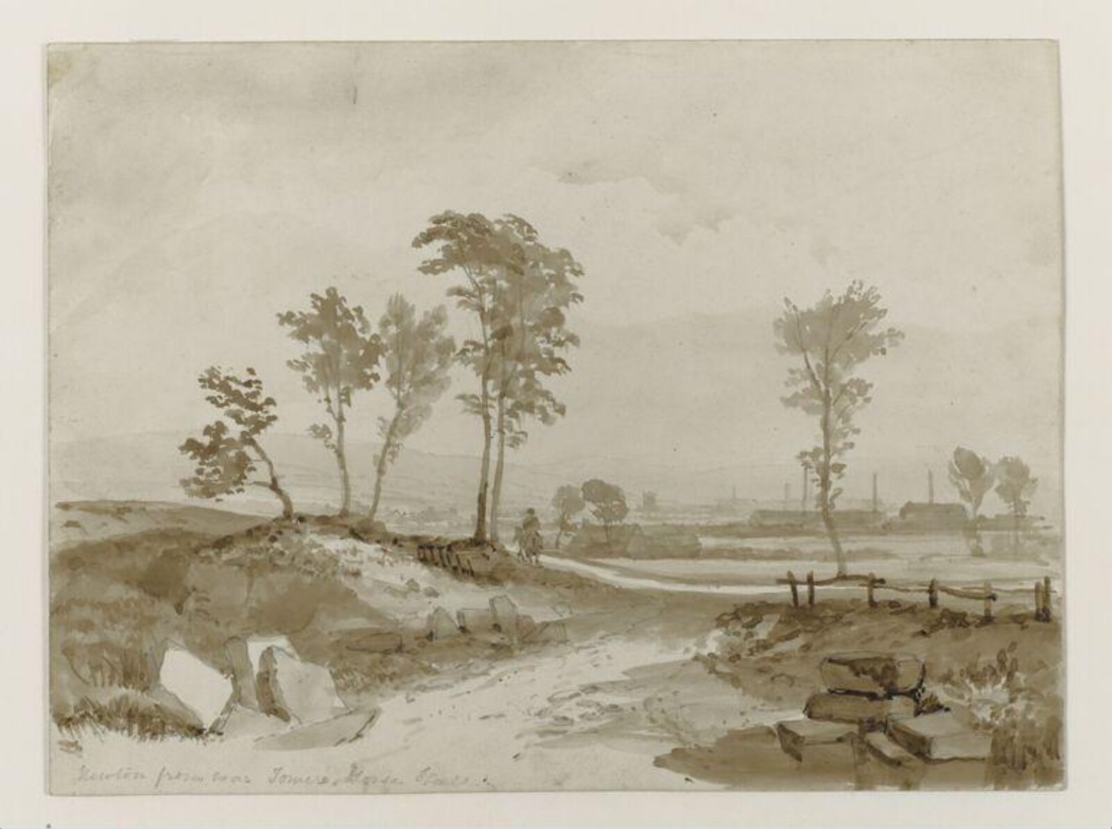 Newton from near Tower, Gorse Hall, Helen Leech, ca.1850-1860