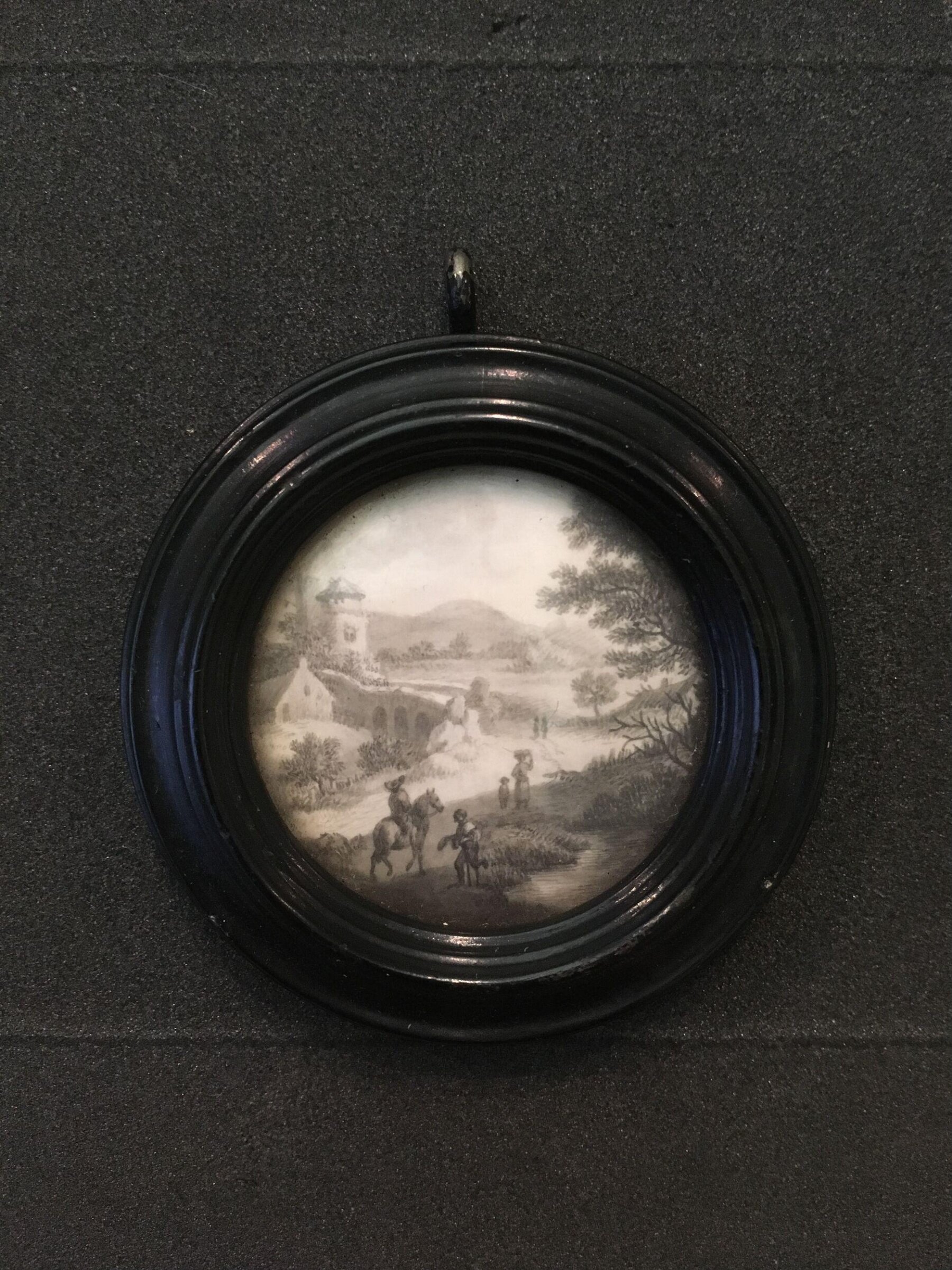 Miniature landscape with figures, 18th century