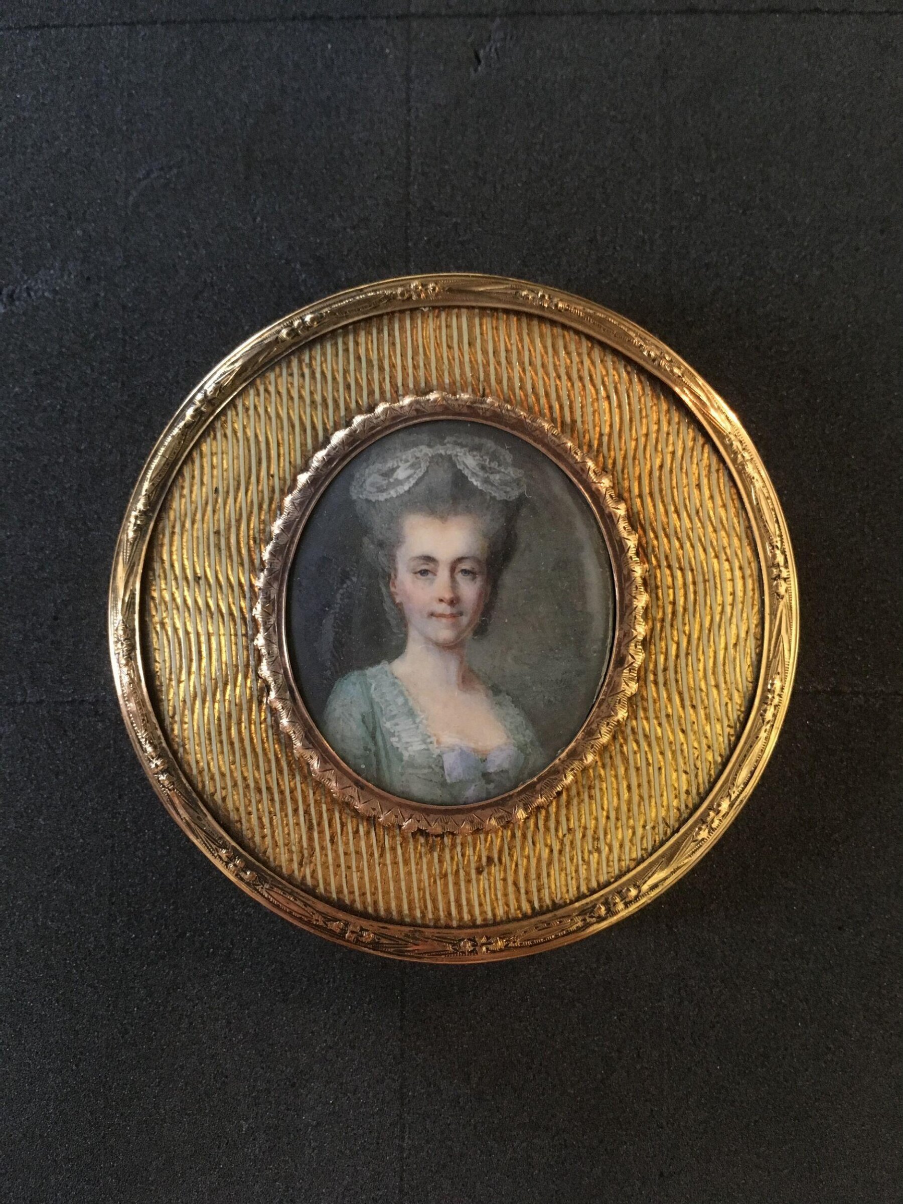 Portrait miniature of an unknown lady, Jean-Laurent Mosnier, 1776-7