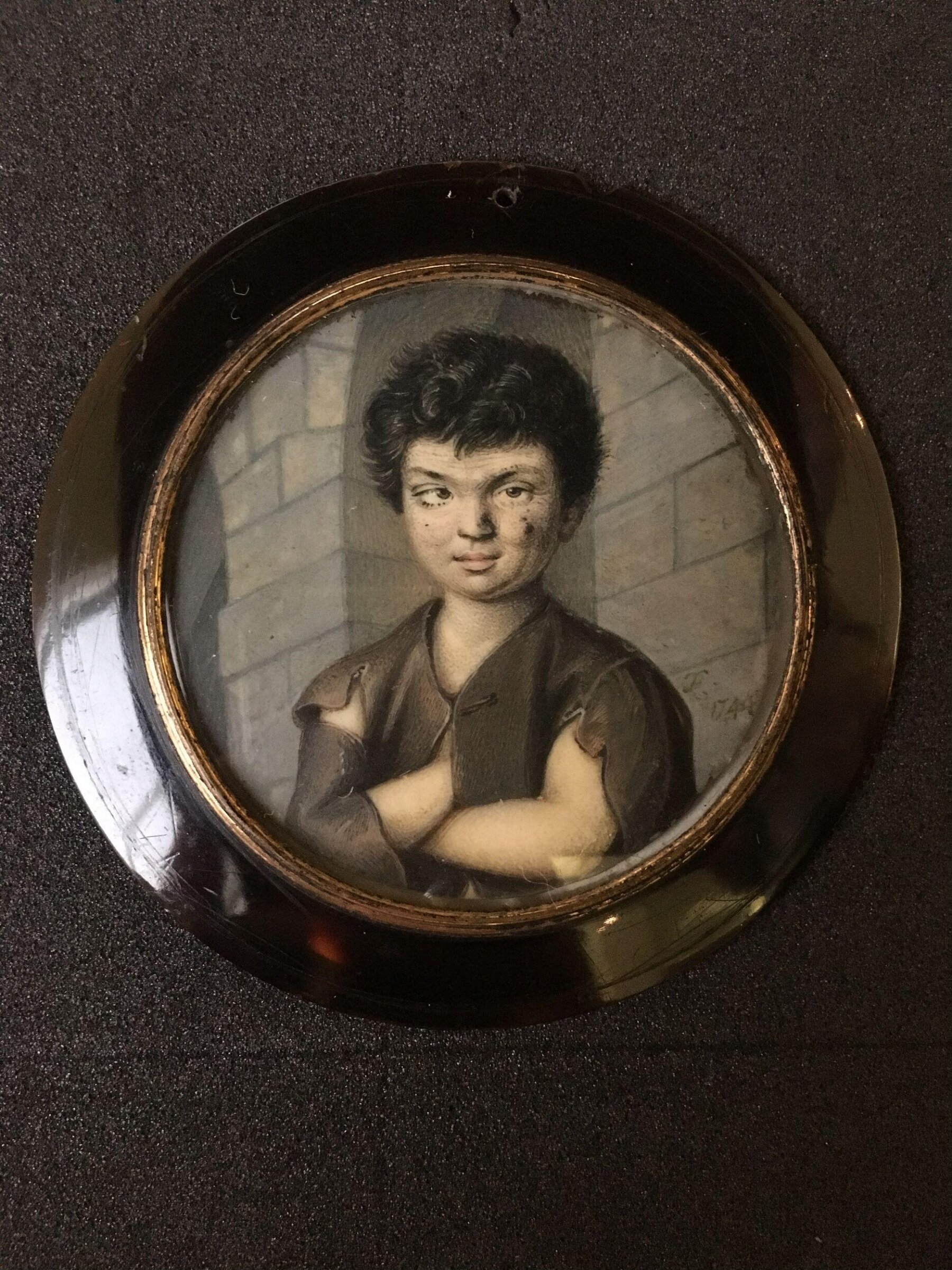 Portrait miniature of a ragged boy, Peter Paul Lens, 1744