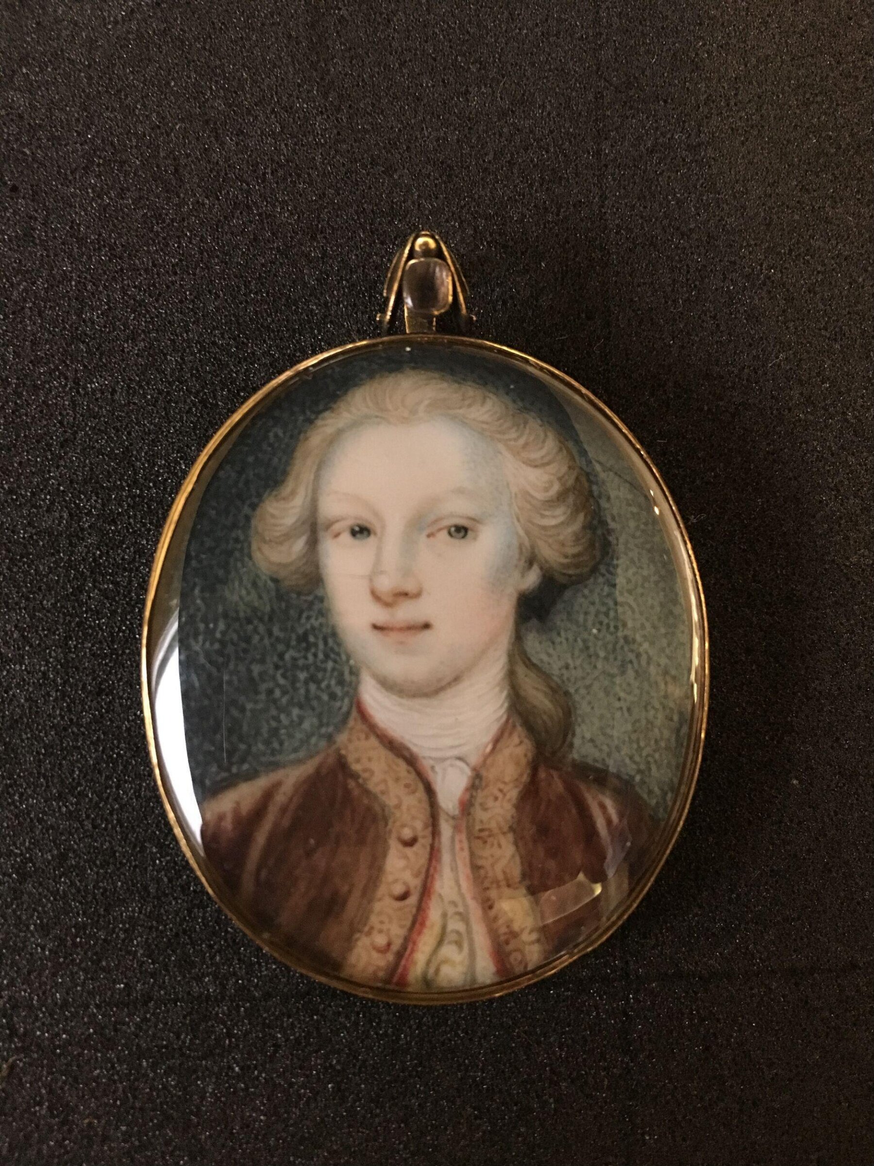 Portrait miniature of a young man with the initials EE, Peter Paul Lens, 1740