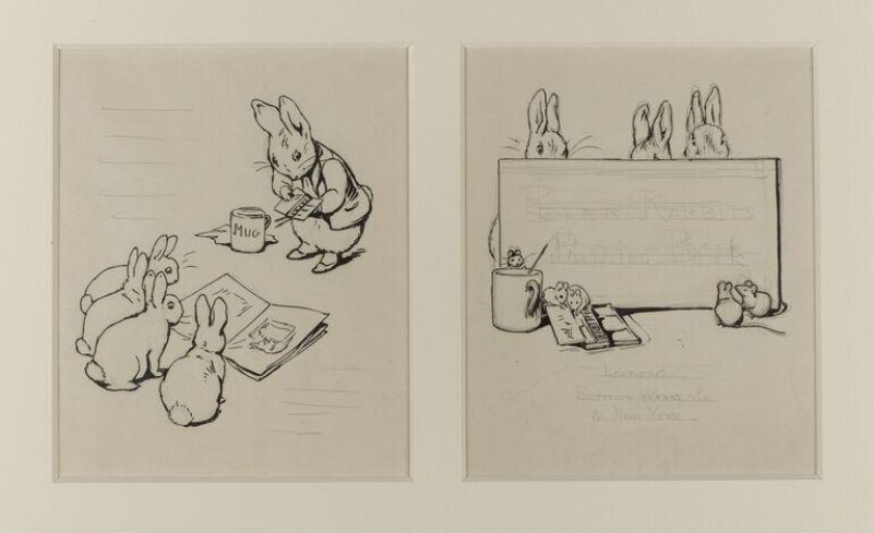 Design for the title page of Peter Rabbit's Painting Book