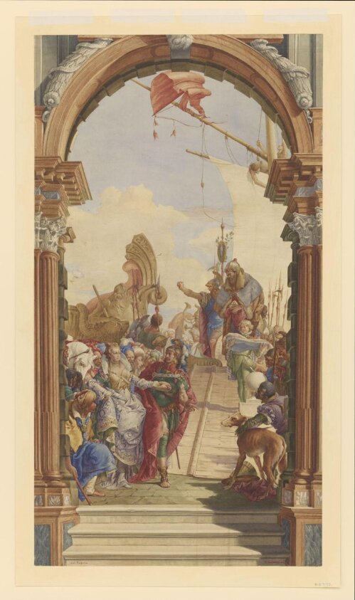 Copy after Giambattista Tiepolo’s fresco of the ‘Meeting of Antony and Cleopatra’ in the Ballroom Palazzo Labia, Venice (1746-1747), 1883.