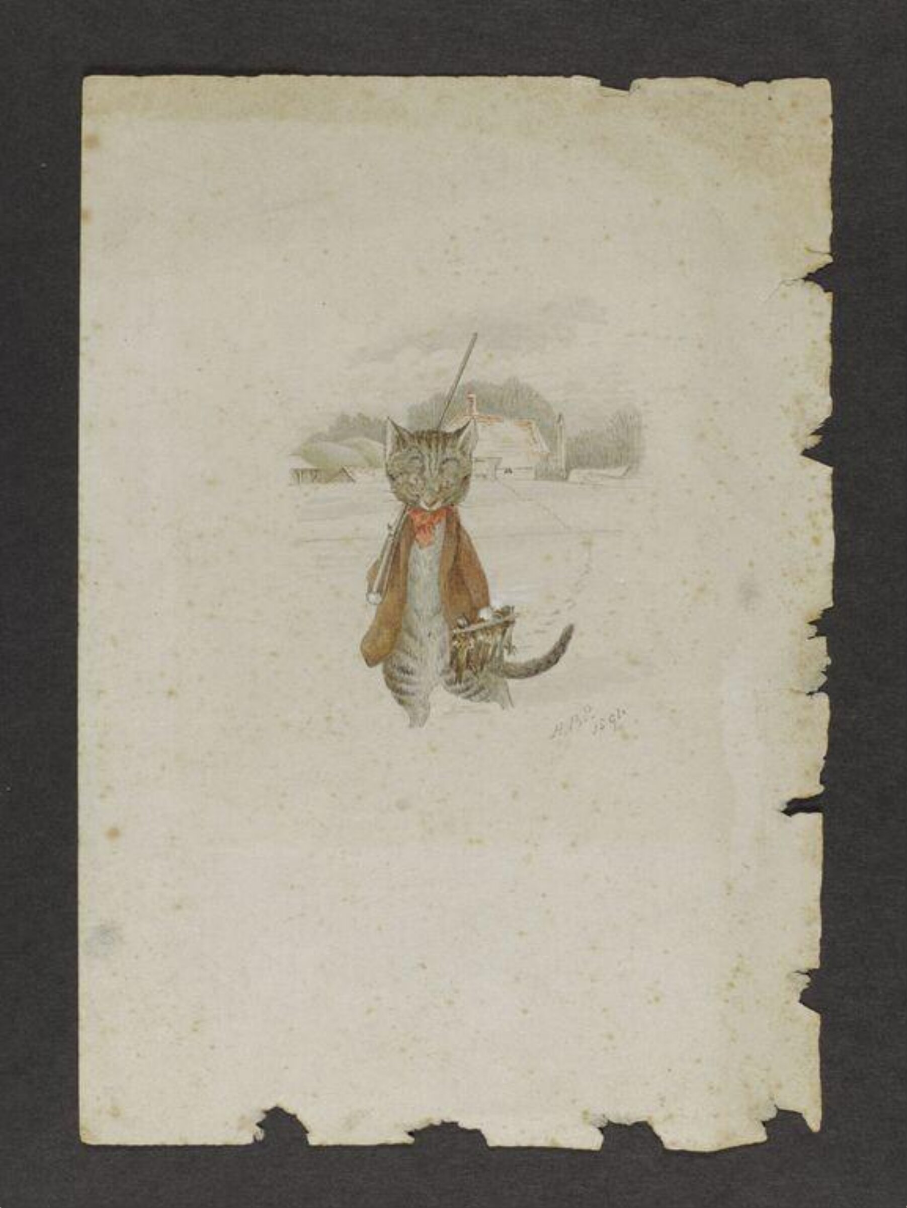 Kitten carrying game; illustration to 'The White Cat', Beatrix Potter, 1894