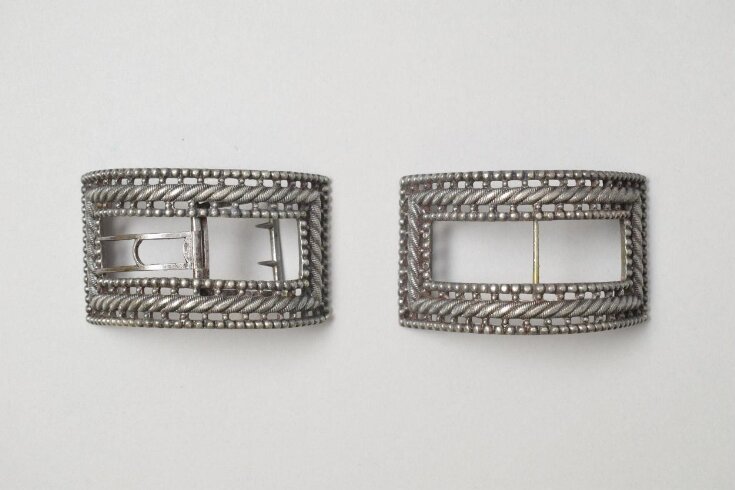 Pair of Shoe Buckles and Box top image