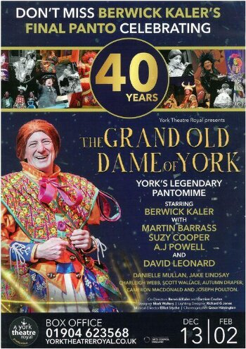 Poster advertising <i>The Grand Old Dame of York </i>, York Theatre Royal, December 2018