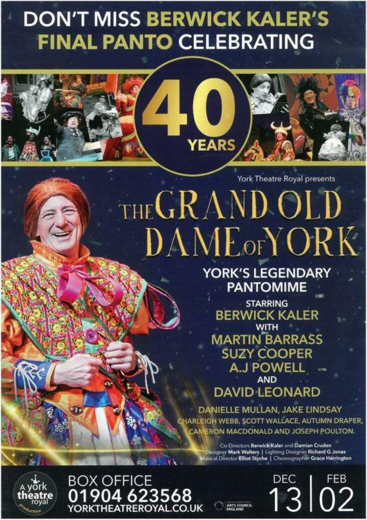 Poster advertising The Grand Old Dame of York , York Theatre Royal, December 2018 top image